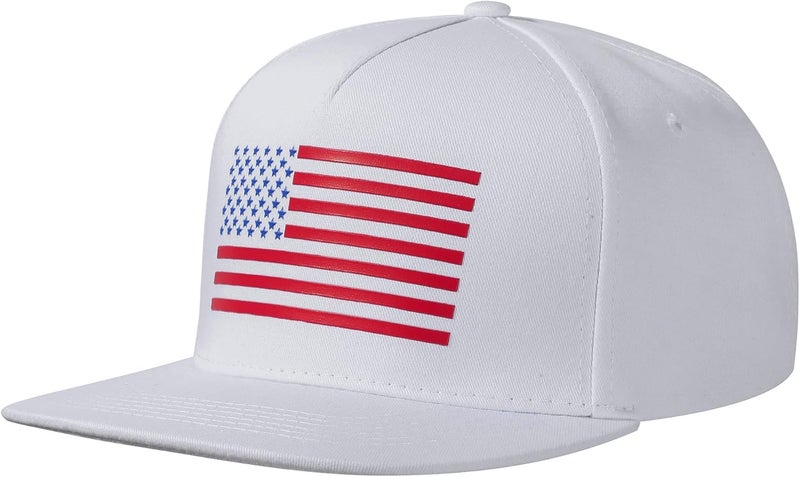 UALON Baseball Cap, Snapback Trucker Hat for Men & Women with American Flag and Adjustable, Breathable Mesh, Flat Bill Hats - Image 1